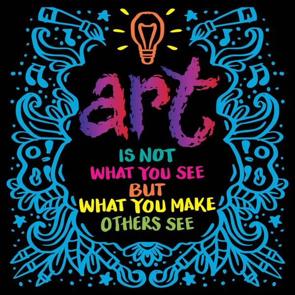 Sanat gördüğün şey değil, başkalarının görmesini sağladığın şeydir. Poster tırnak içinde.