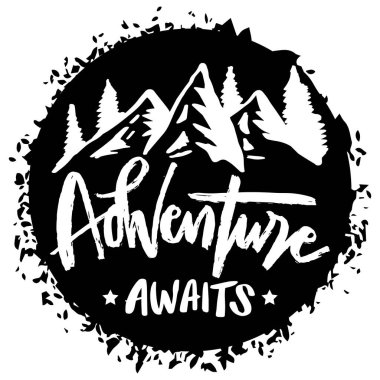 Macera bekliyor. El yazısı. Poster tırnak içinde.