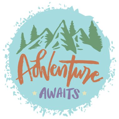 Macera bekliyor. El yazısı. Poster tırnak içinde.