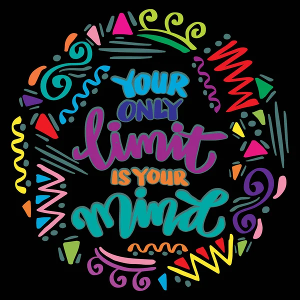 Your Only Limit Your Mind Poster Quotes — Stock Vector