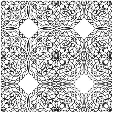 Kusursuz desenli soyut çizgi sanat mandala