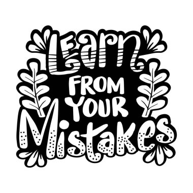 Hatalarından ders al, el yazısı. Poster tırnak içinde.