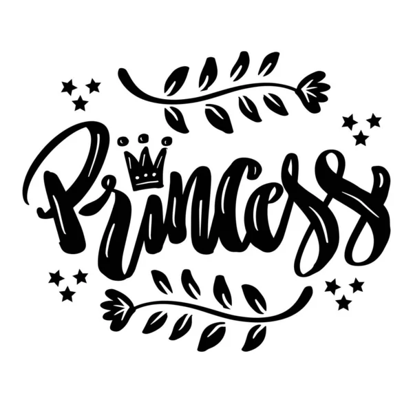 Princess Text Hand Lettering Poster — ストックベクタ