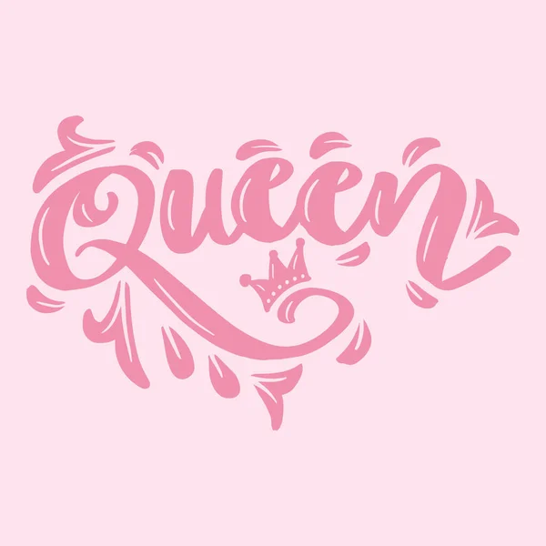 Queen Text Hand Lettering Poster — 图库矢量图片