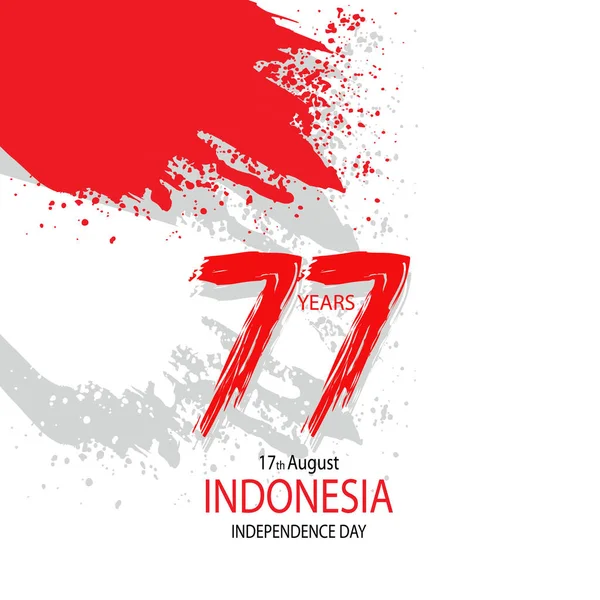 Years Indonesia Independence Day August — Stock Vector