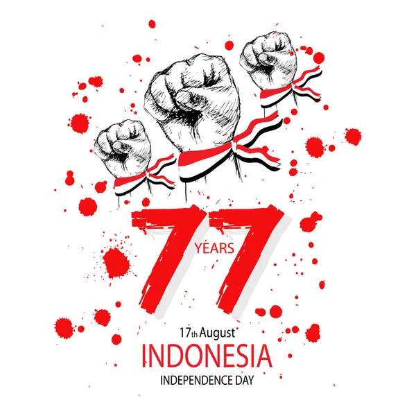 Tahun Hari Kemerdekaan Indonesia Agustus - Stok Vektor