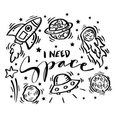  Gömlek tasarımı için uzay el yazısı posterine ihtiyacım var..