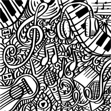  Hand drawn doodles music elements