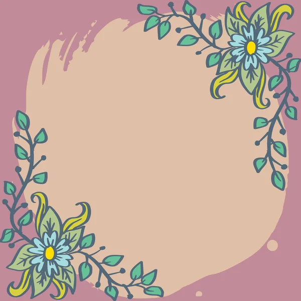 Cadre Floral Illustration Dessin Main — Image vectorielle