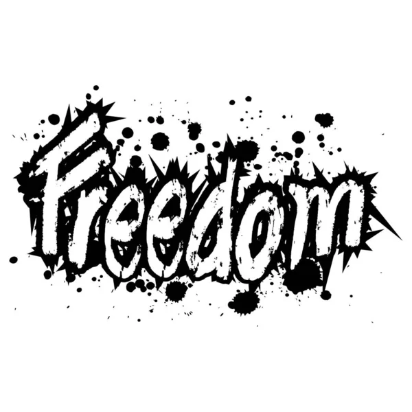 Freedom Hand Writing Lettering Inscription — Stockvector