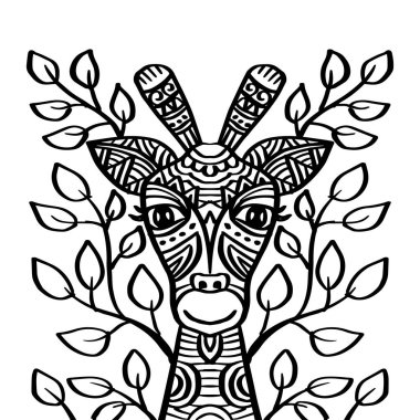 El çizimi zentangle geyik çizimi