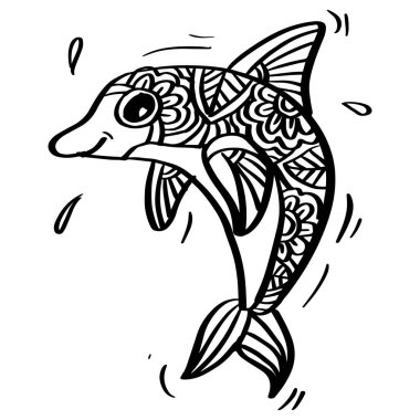 El çizimi zentangle yunus çizimi