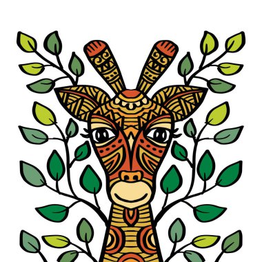 El çizimi zentangle geyik çizimi