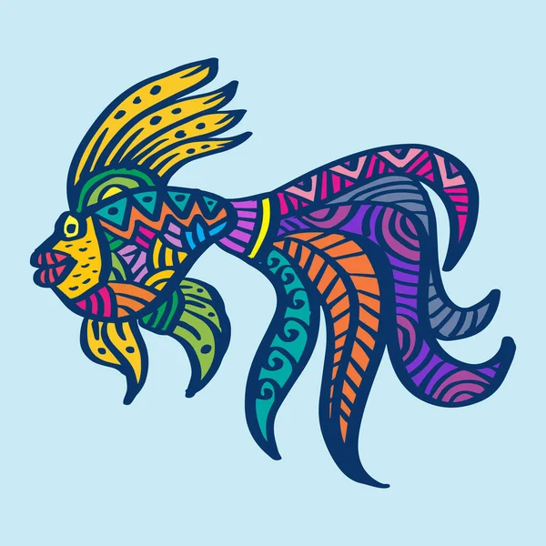 Hand Drawn Goldfish Zentangle Style — Image vectorielle