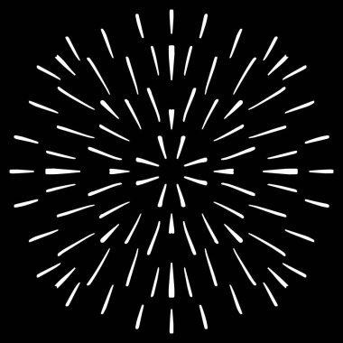 Hand drawn geometric radial line sunburst