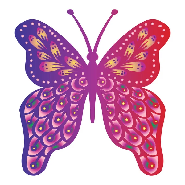 Beautiful Butterfly Zentangle Stylized Illustration Decorative — 스톡 벡터