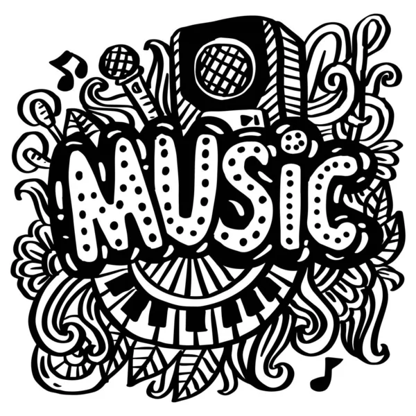 Hand Drawn Doodles Music Illustration — Vector de stock