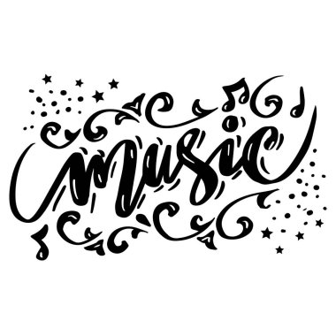 Music brush hand drawn lettering