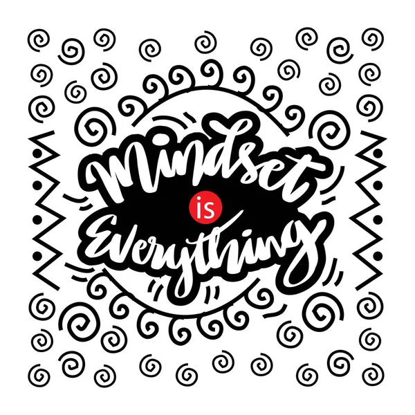 Mindset Everything Hand Lettering Positive Quote — Vector de stock