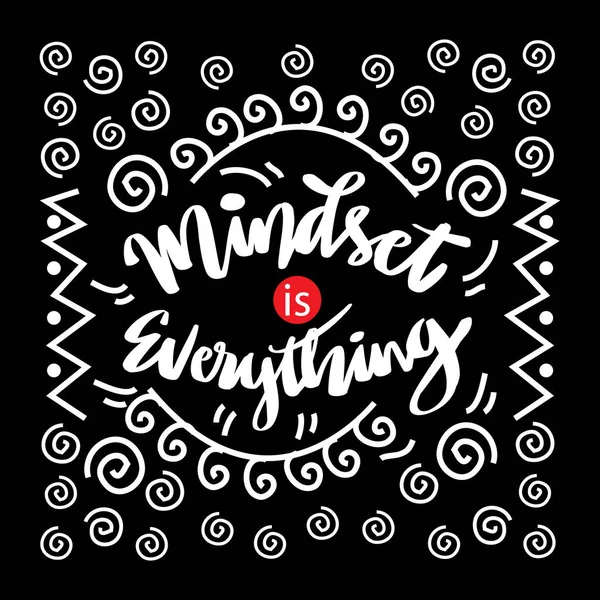 Mindset Everything Hand Lettering Positive Quote — ストックベクタ