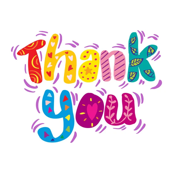 Thank you typography lettering decorative. Greeting card concept.