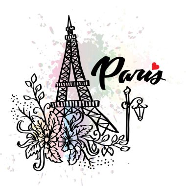 Paris Eiffel tower with a floral decoration