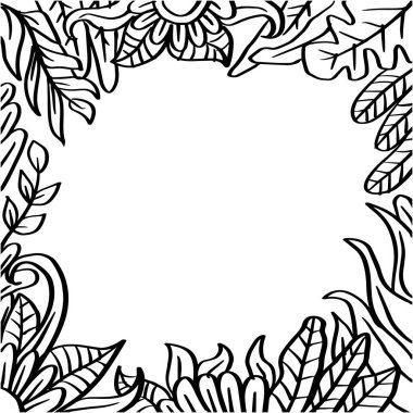 Elle çizilmiş çerçeve çiçek arka plan