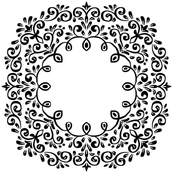 Hand Drawing Mandala Floral Frame Background — Vector de stock