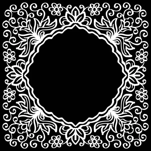 Hand Drawing Mandala Floral Frame Background — Stockvector