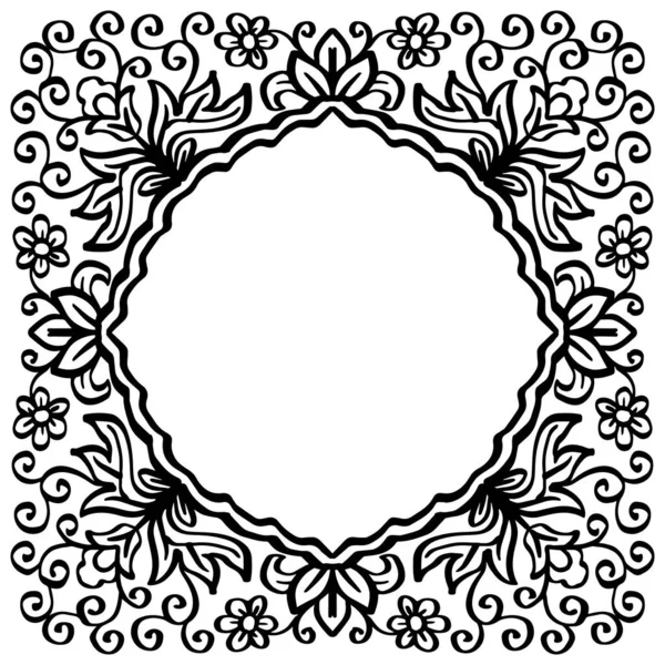 Hand Drawing Mandala Floral Frame Background — Stock Vector