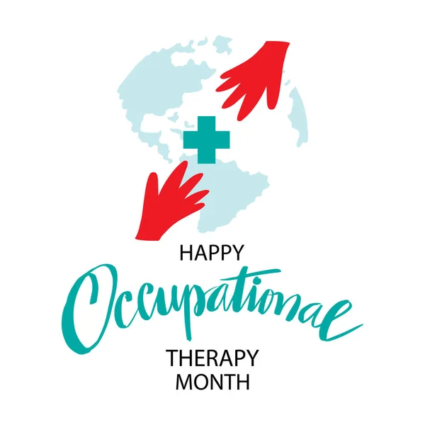 Happy Occupational Therapy Month Poster Concept — Stock vektor