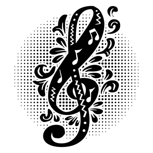Disegno Mano Ornamento Musicale Musica Poster — Vettoriale Stock