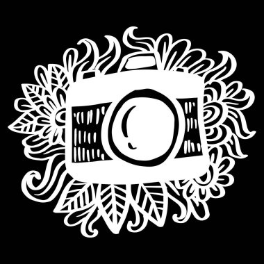 Çiçek süslemeli el kamerası.