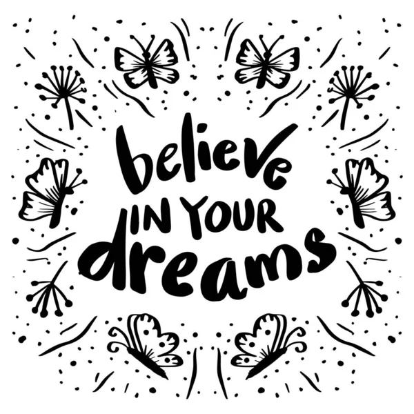 Πίστεψε Στα Όνειρά Σου Γράμματα Εισαγωγικά Αφίσας — Διανυσματικό Αρχείο