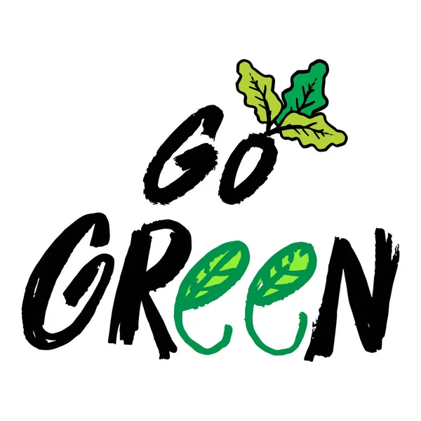 Green Mano Lettering Logo Concept — Vettoriale Stock