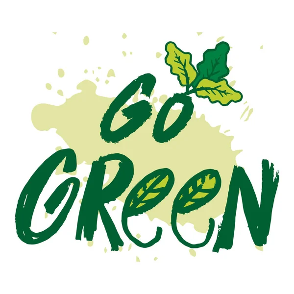 Green Mano Lettering Logo Concept — Vettoriale Stock