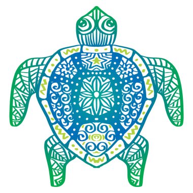 Kaplumbağa karalama zamazingosu el çizimi çizimi.