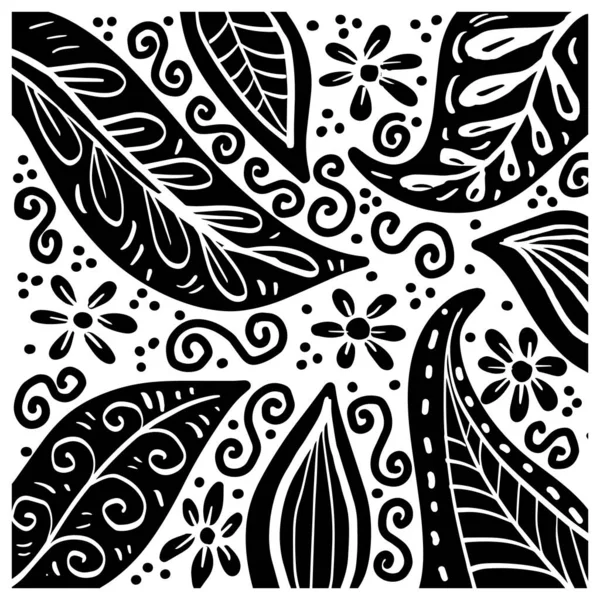  Hand drawn doodle floral ornament background