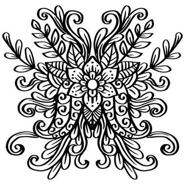 Karalama sanatı çiçekleri çiçeklerle süslenir.