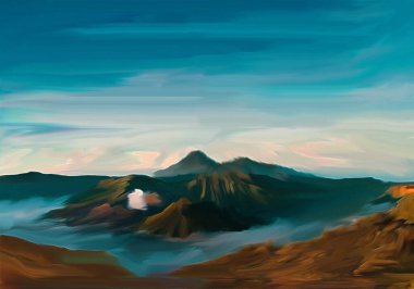 abstract painting, nature painting, mountain painting, Abstract impressionism. landscape. Modern painting. Hand drawn illustration.