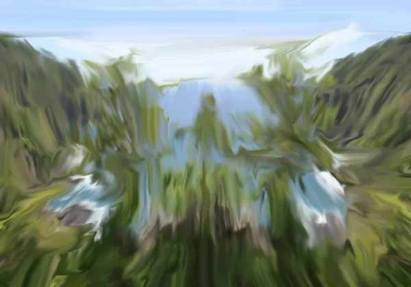 abstract painting, nature painting, mountain painting, Abstract impressionism. landscape. Modern painting. Hand drawn illustration.
