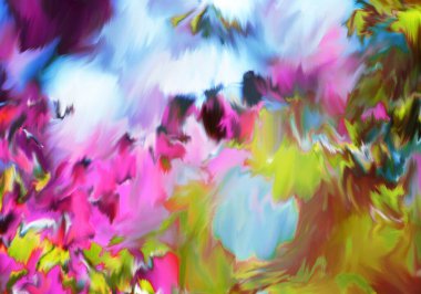 Abstract fluid painting depicting beautiful scenery. and play with your imagination