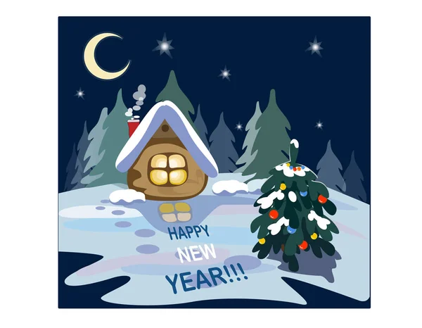 Cartão Felicitações Feliz Natal Feliz Ano Novo Ilustração Cartaz Livro —  Vetores de Stock