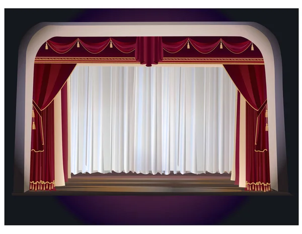 Illustration for poster, magazine, card, program. Stage interior design. 