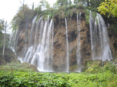 A wide waterfall in Plitvice Lakes, HR