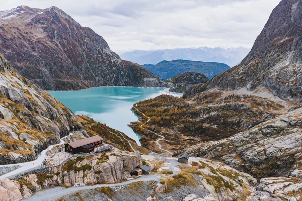 Блакитне Гірське Озеро Осінні Кольори — стокове фото