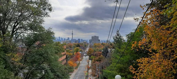 View of the city from a raised terrace