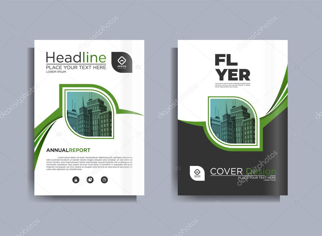 Corporate Business Flyer poster pamphlet brochure cover design layout background, one colors scheme, vector template in A4 size - Vector