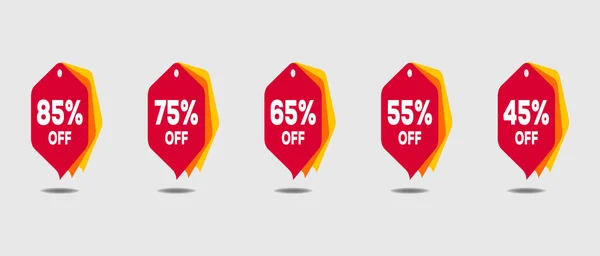Discount Sticker Sale Red Tag Isolated Vector Illustration Discount Offer — Stockvektor