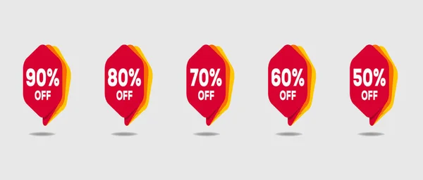 Discount Sticker Sale Red Tag Isolated Vector Illustration Discount Offer — Stockvektor